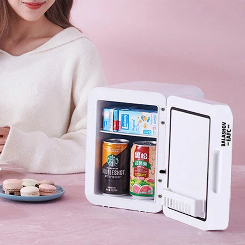 4L Mini Skincare Fridge with LED Mirror